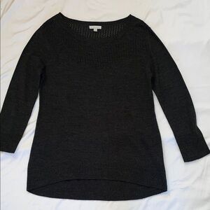 Women's Dark Gray Scoop Neck Lightweight Sweater